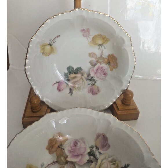 Antique Bavaria Schumann Arzberg Porcelain Serving Bowl and 4 nappies 1920's - Picture 3 of 16